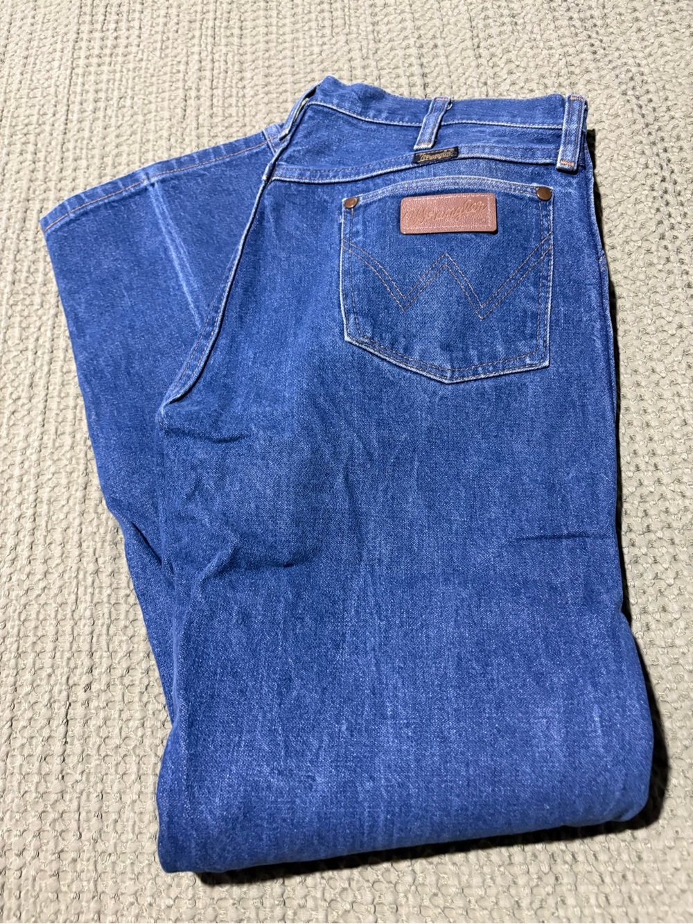 Wrangler Men's Straight Fit Dark Blue Denim Jeans